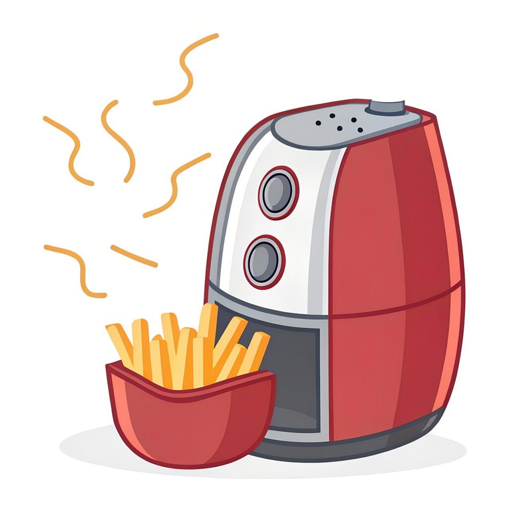 air fryer, fryer, kitchen, food, meal, pan, cholesterol, salmonella, teflon, cooking, cook, dish, egg, cuisine, protein, snack, fresh, fries, ai generated